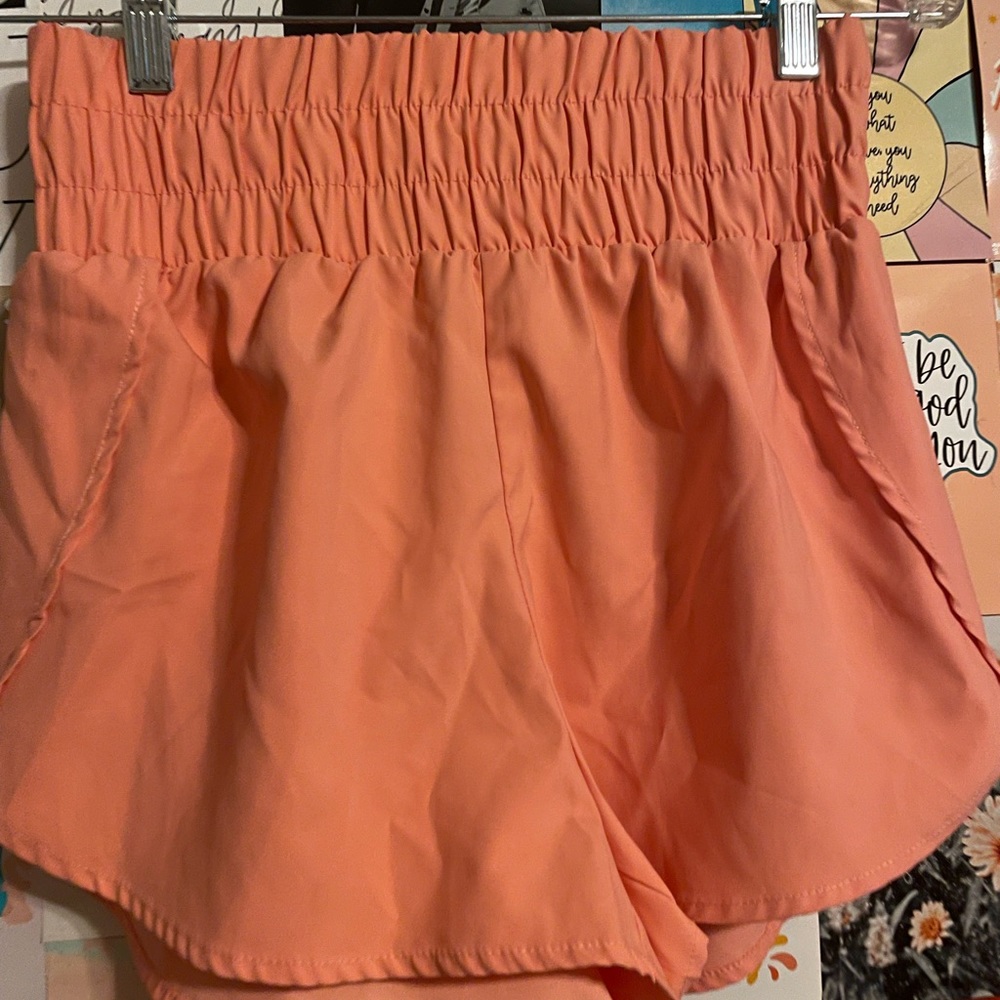 High Rise Coral Shorts